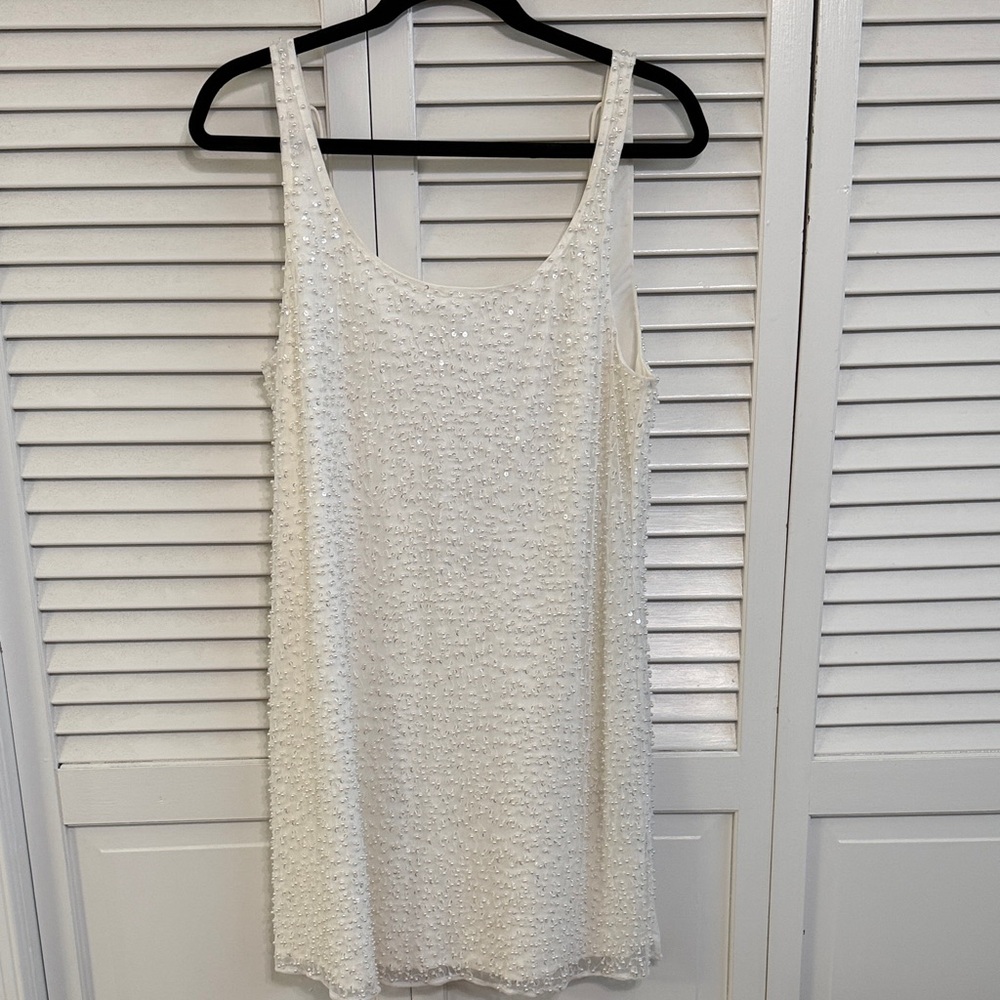 Abercrombie & Fitch White Beaded Mini Dress - Picture 12 of 15
